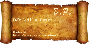Dömös Patrik névjegykártya